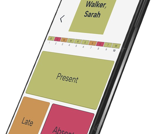 Taking Attendance with Classis GBA. Classroom grading app for teachers.