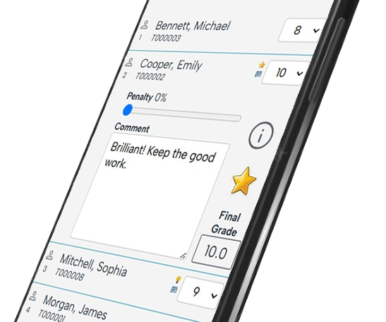 Grading with Classis GBA. Classroom grading app for teachers.
