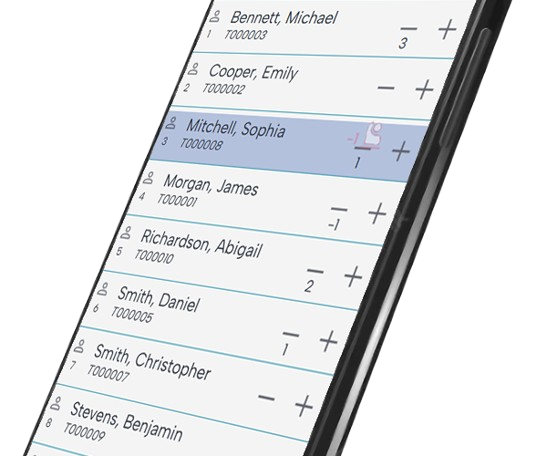 Taking Participations with Classis GBA. Classroom grading app for teachers.